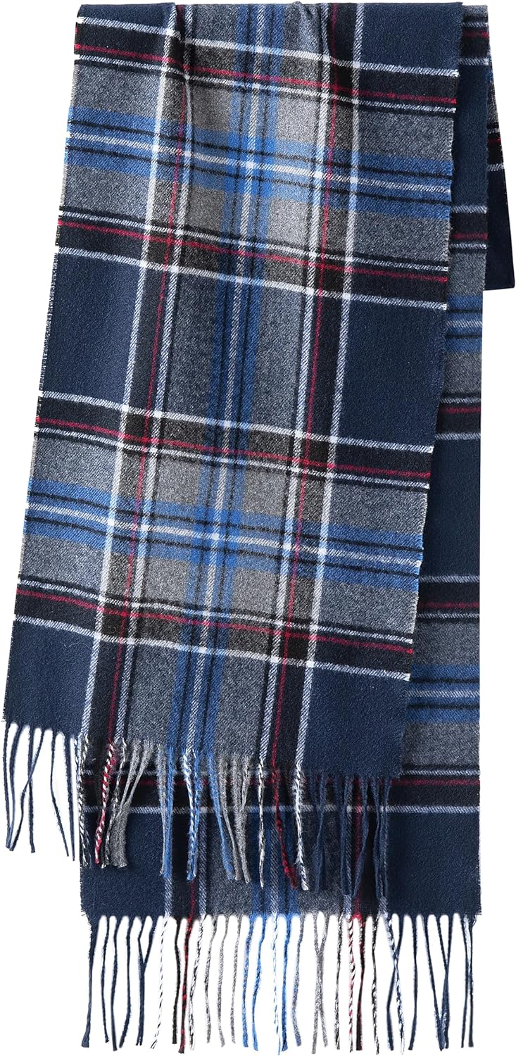 CALVIN & OLIVIA Cashmere Feel Scarf Soft Winter Ombre Nova Buffalo Tartan Tweed Houndstooth Plaid Chic Gift for Men Women - Image 2